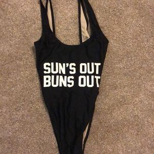 High cut one piece swimsuit